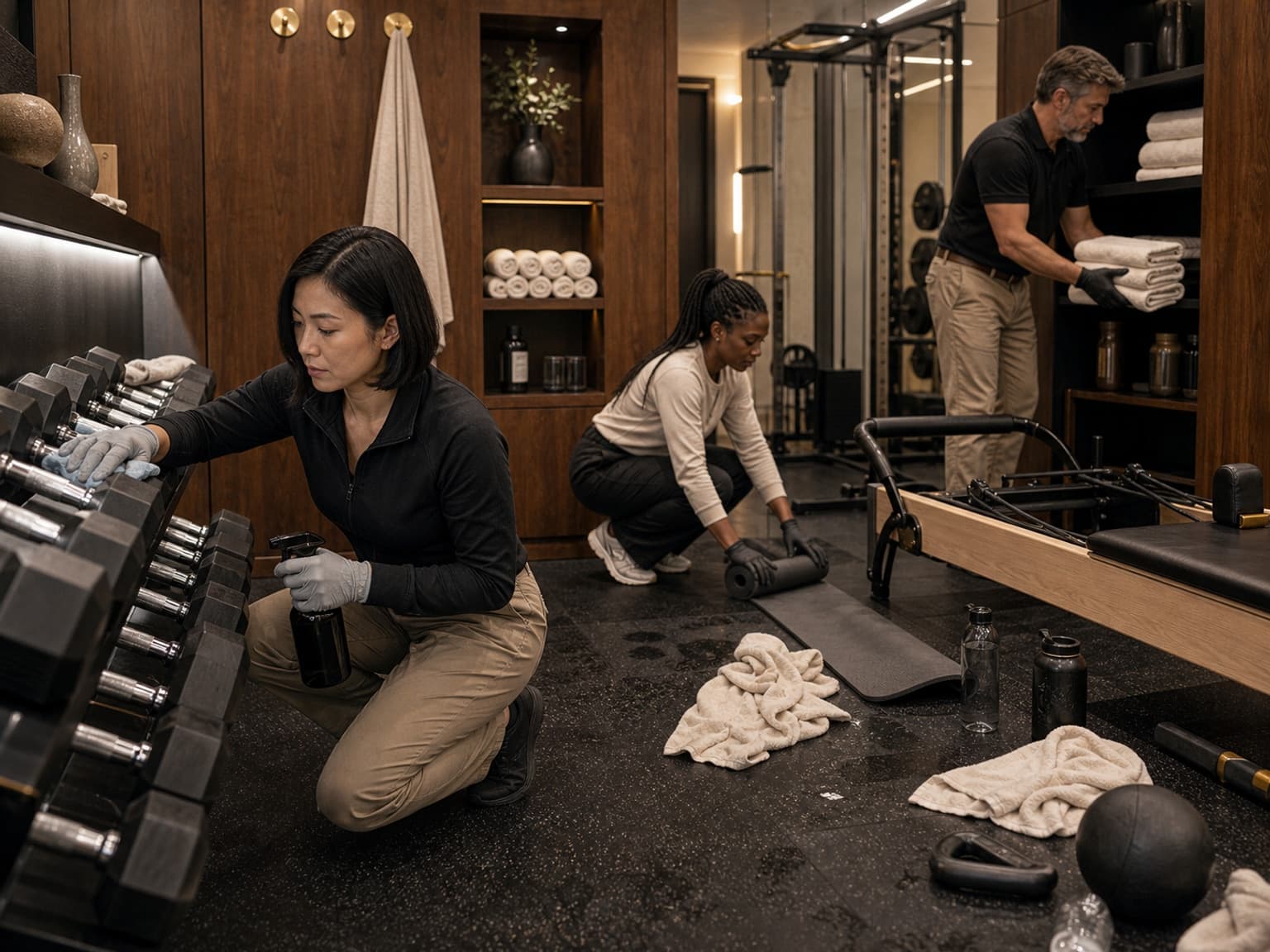 Private gym sanitation service option