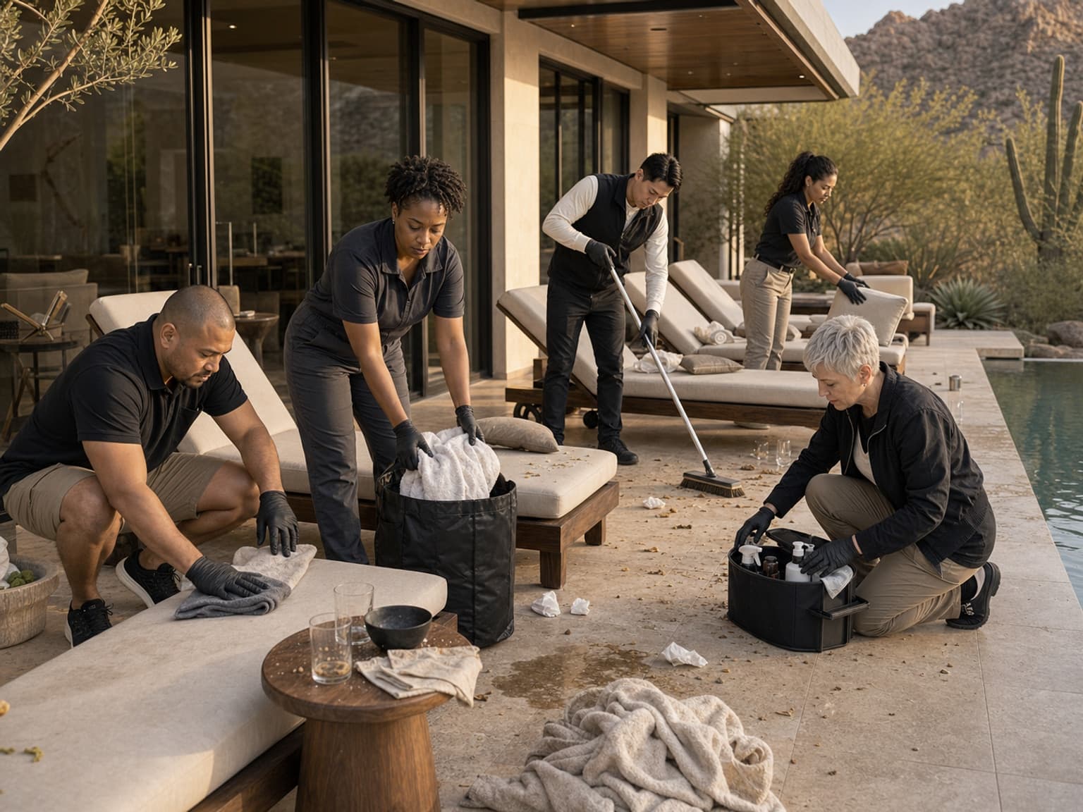 Pool terrace refresh service option