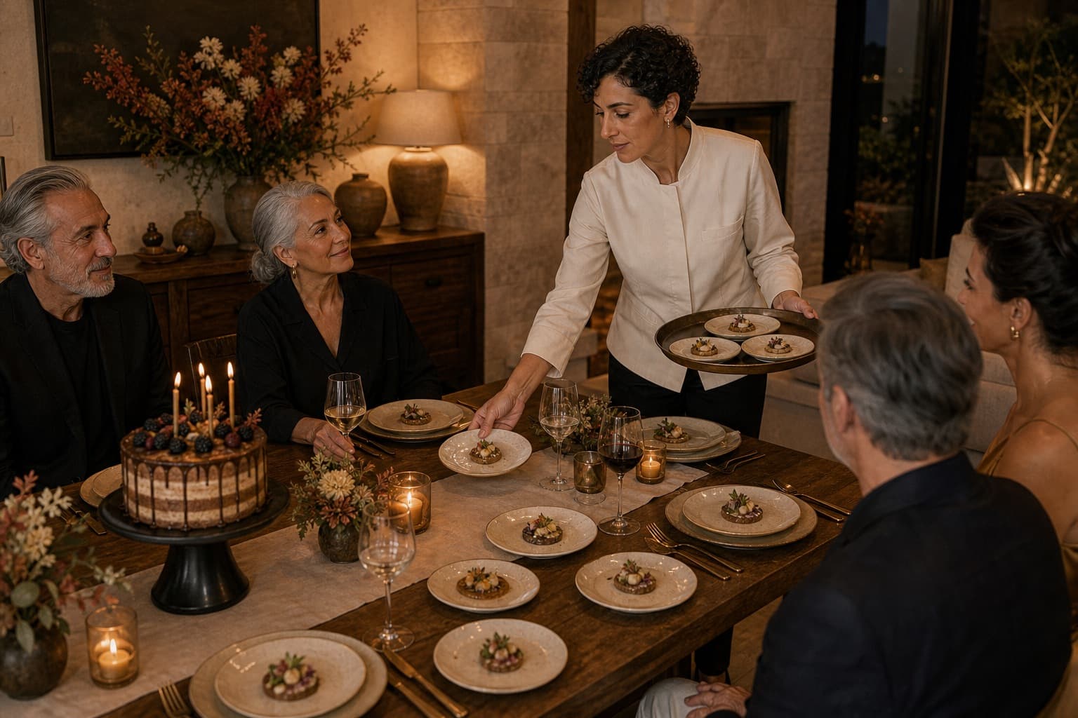 Birthday tasting table sample for Hosted Catering