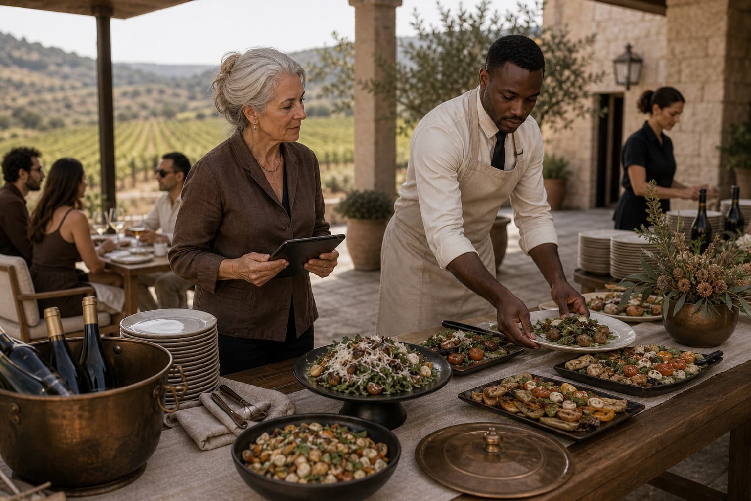 Vineyard weekend catering sample for Hosted Catering