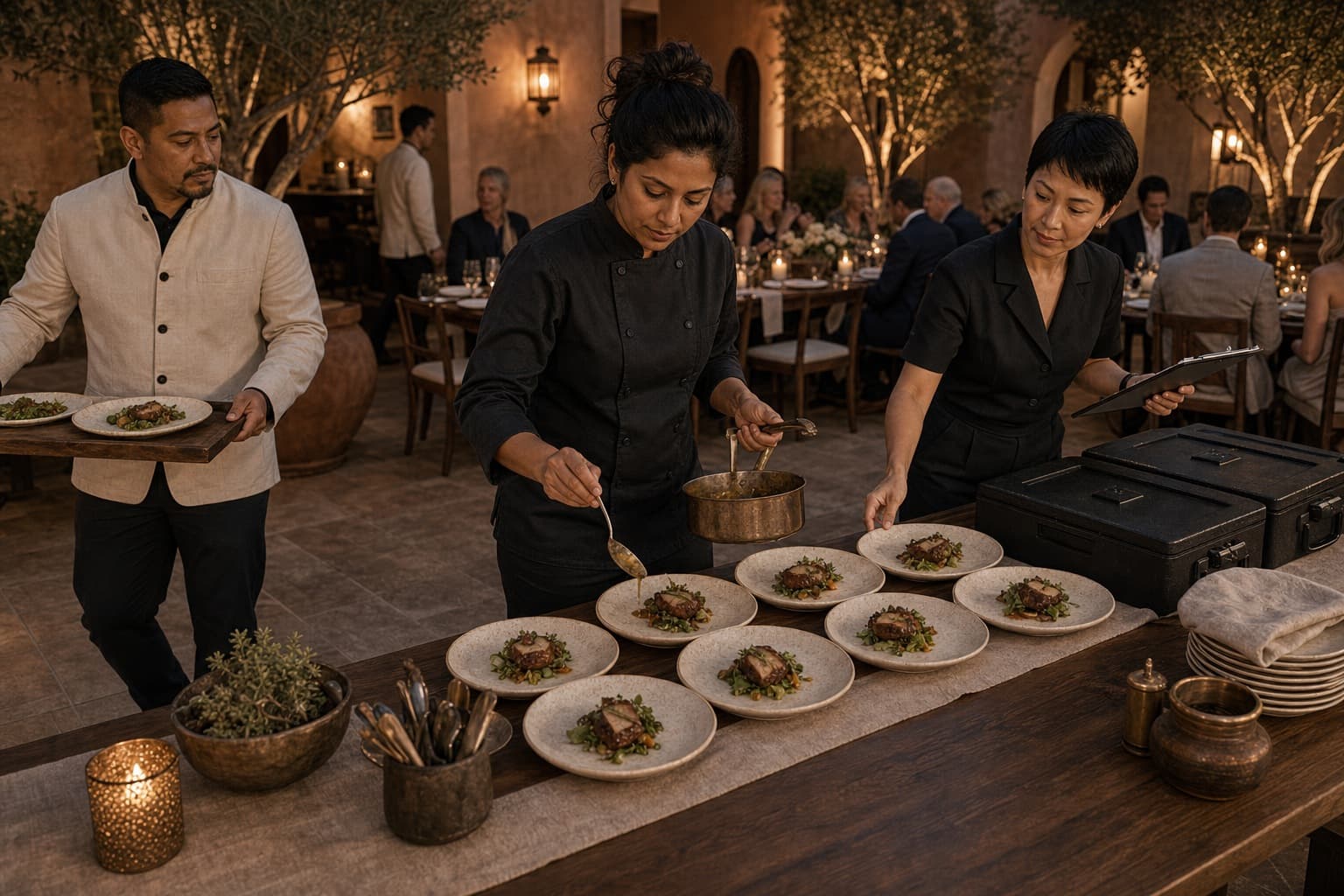 Chef-led celebration team sample for Hosted Catering