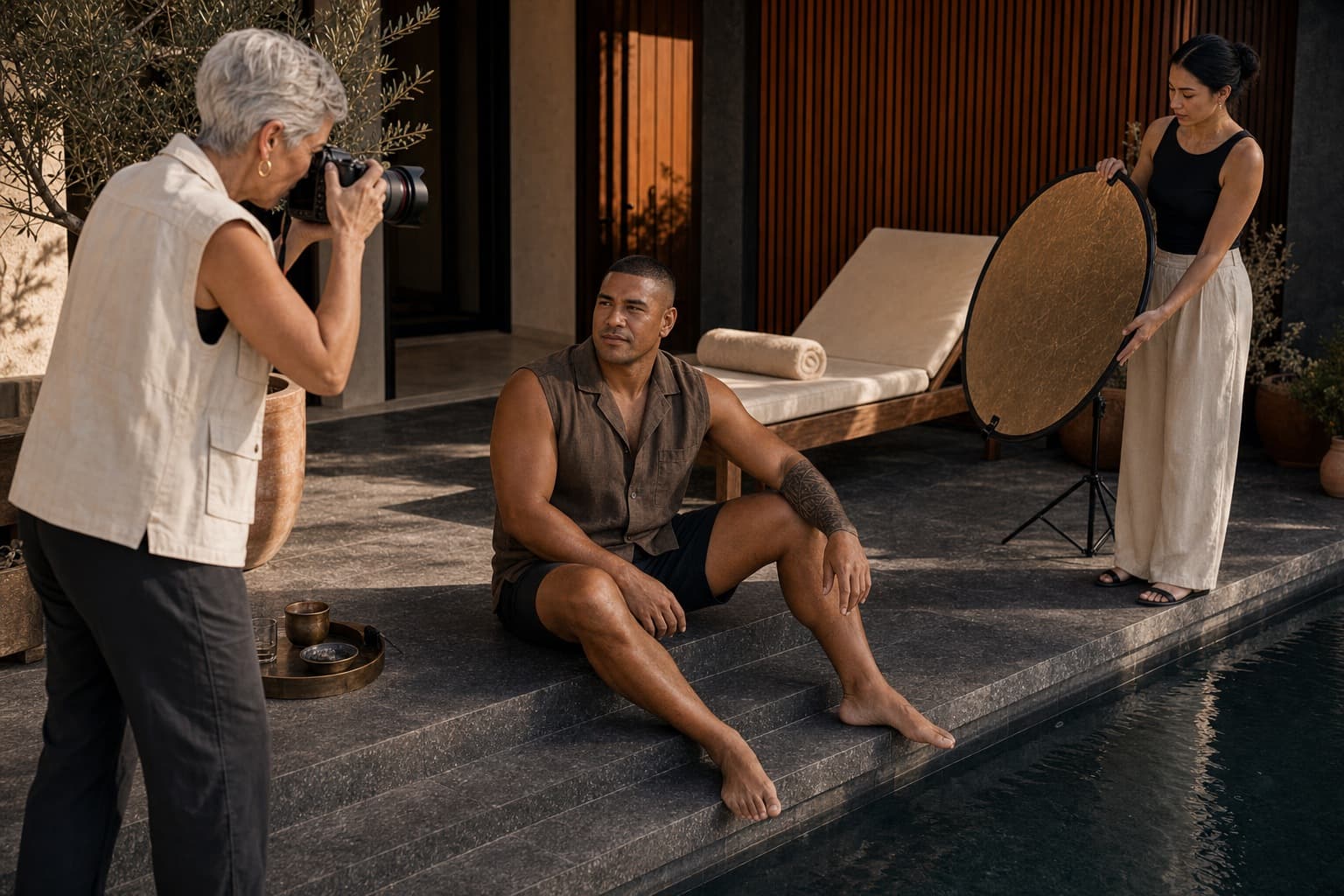 Poolside campaign set sample for Lens Sessions