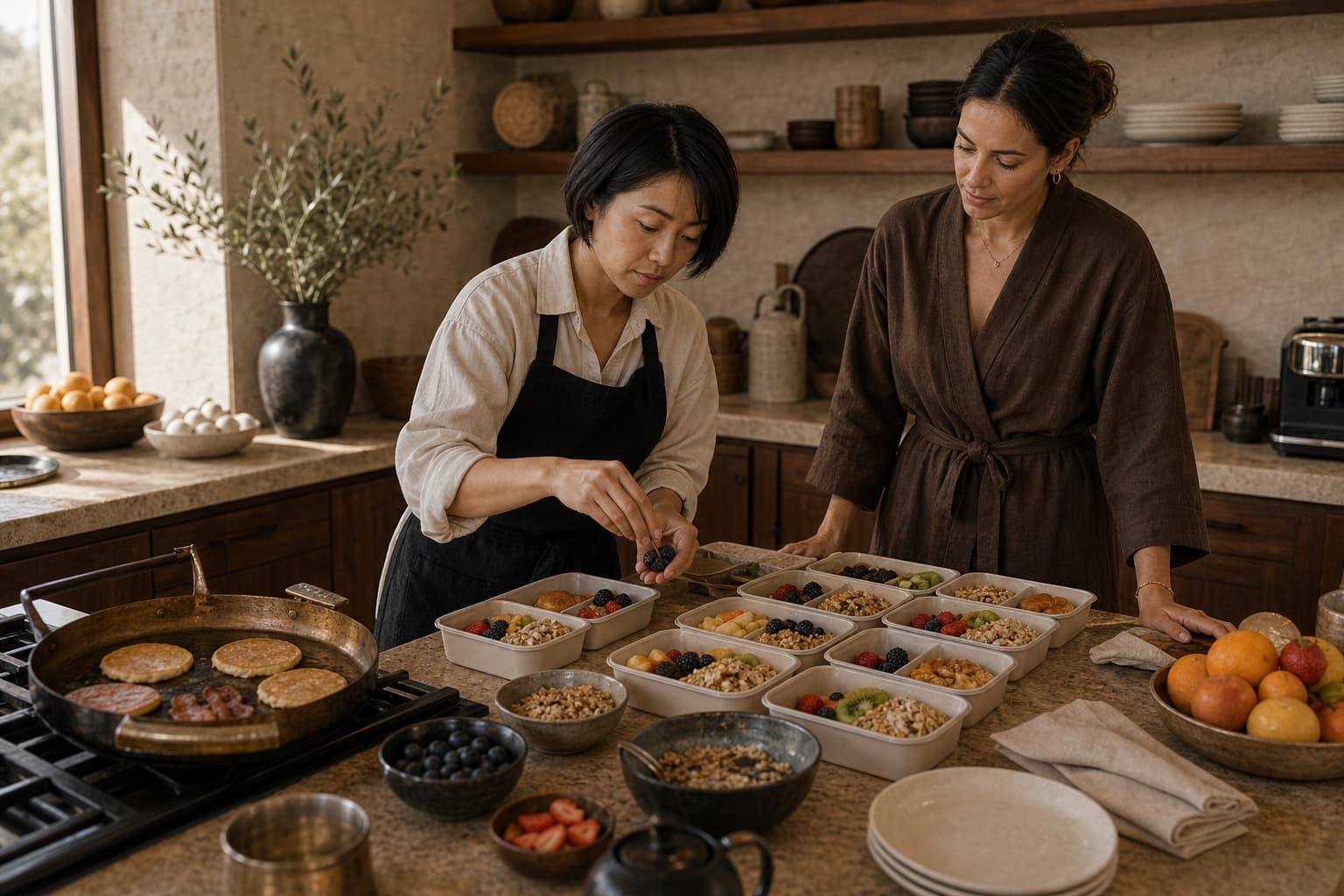Family breakfast prep sample for Prepared Pantry