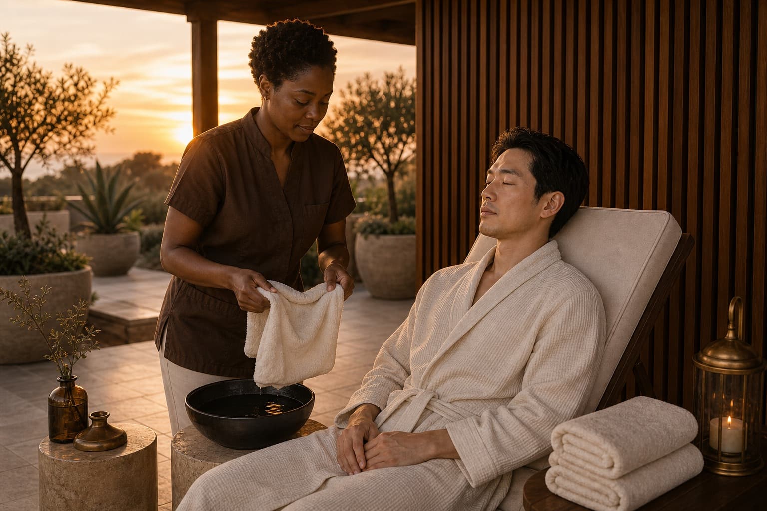 Spa deck sunset ritual sample for Spa Rituals